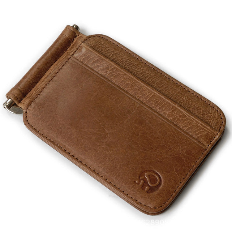 Small Round Elephant Leather Card Holder