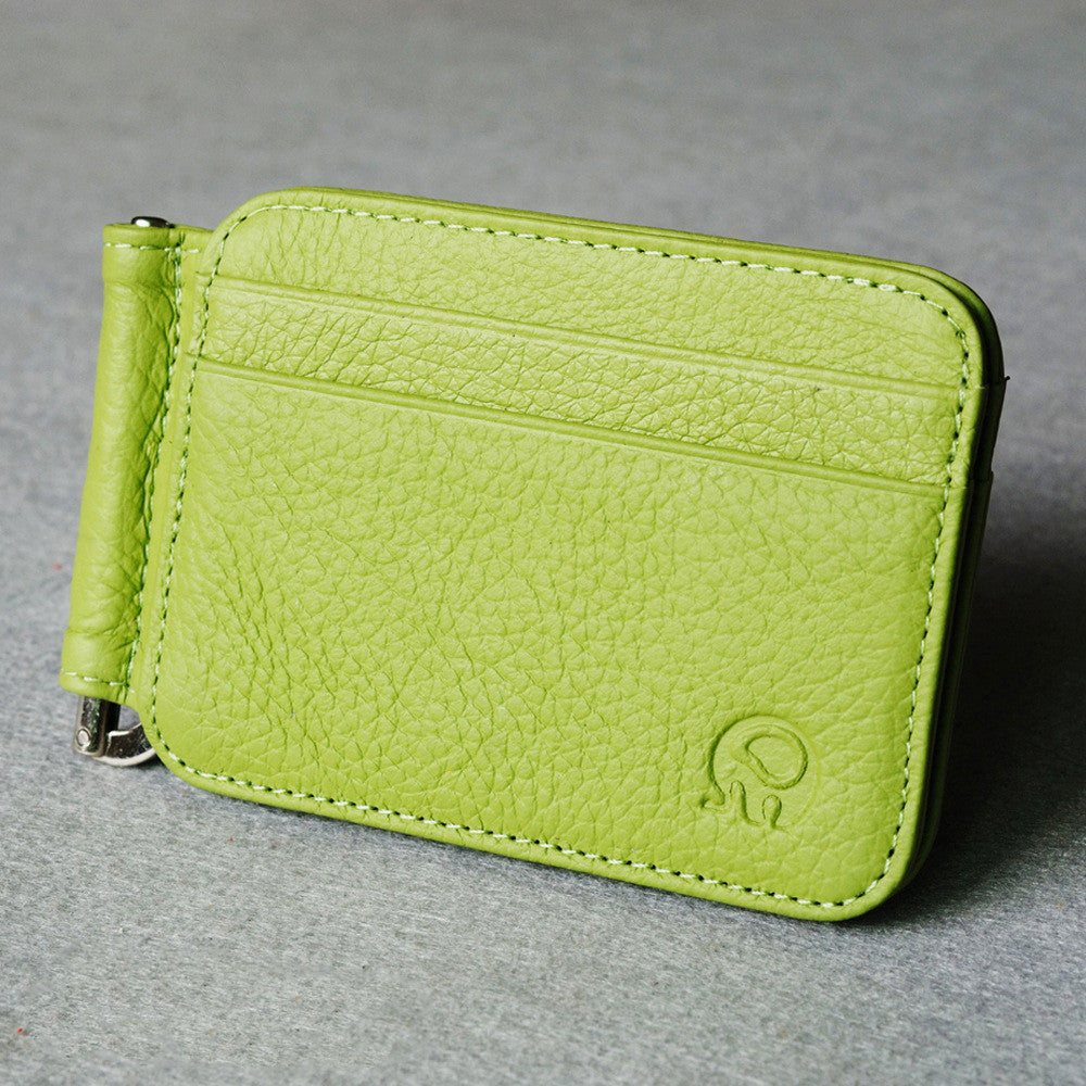 Small Round Elephant Leather Card Holder