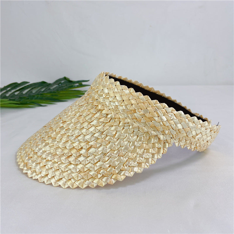 Net Red Hand-Woven Wheat Straw Empty Straw Hat Female Summer