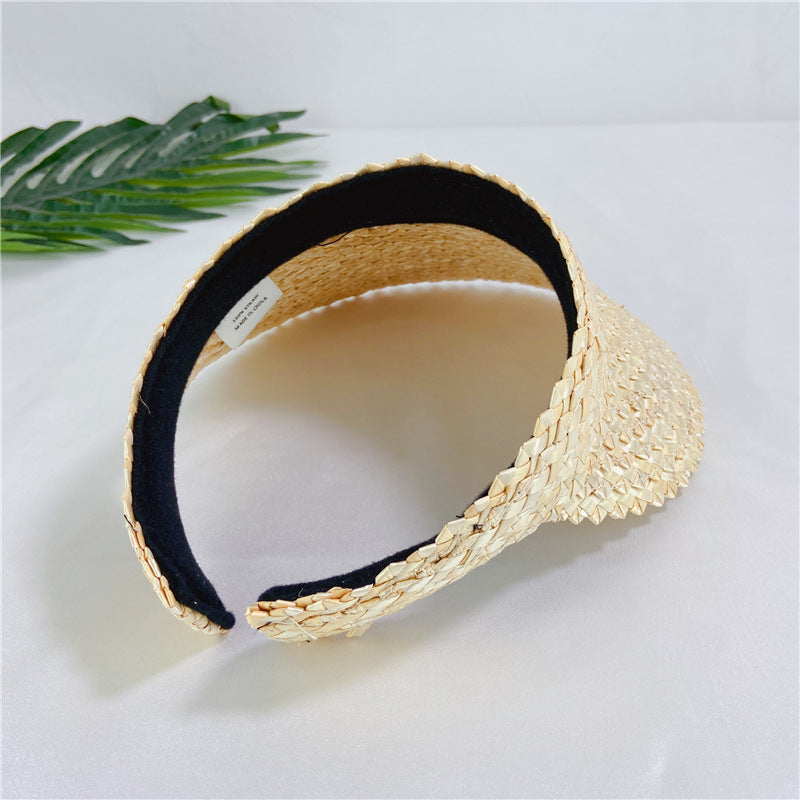 Net Red Hand-Woven Wheat Straw Empty Straw Hat Female Summer