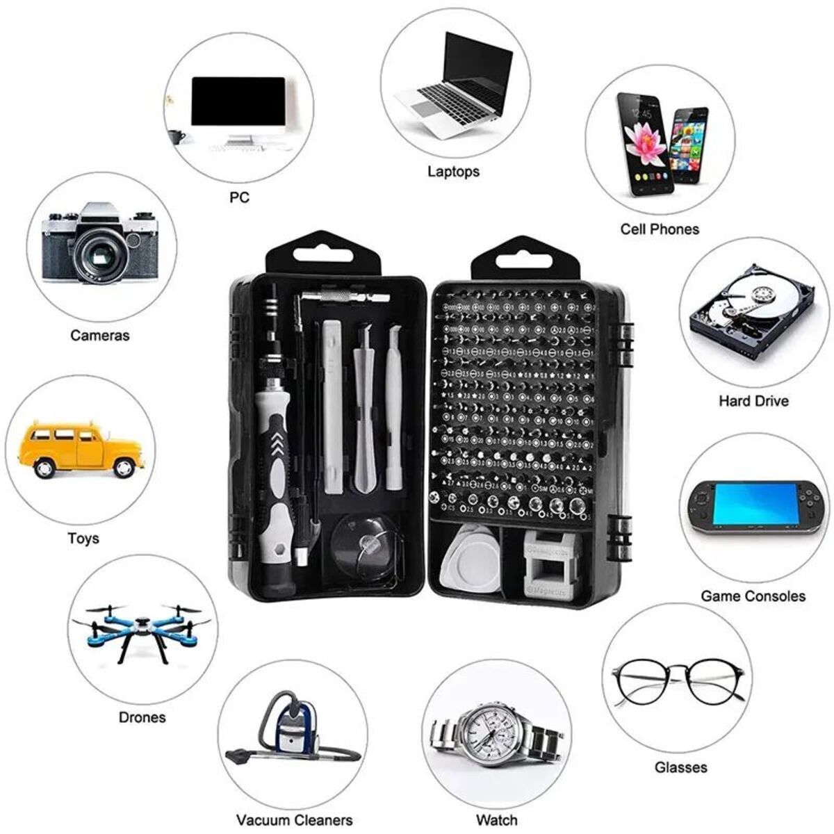 115 In 1 Precision Screwdriver Set, Super Durable Mini Professional Magnetic Repair Tool Kit, Small Screwdriver For Phone, Computer, Watch, Laptop, Macbook, Eyeglass, Electronic