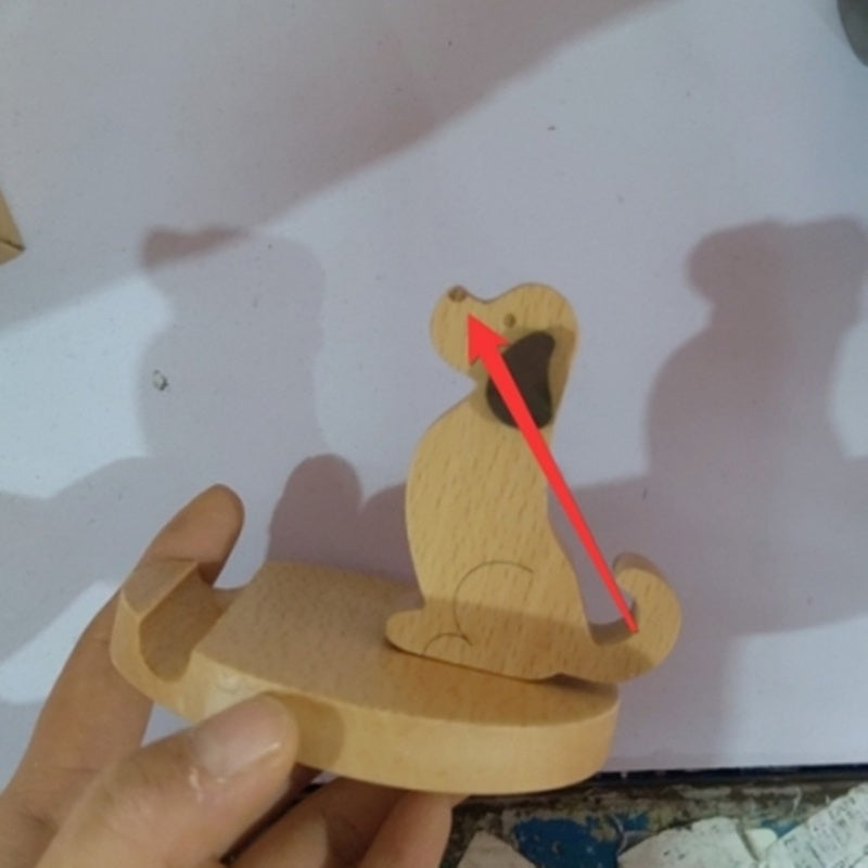 Creative Mobile Phone Toma Back With Coin Beech Wood Lazy Phone Holder Custom Lettering