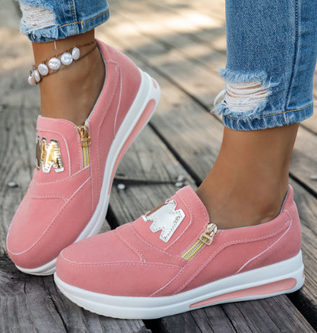 Large Size Sports Shoes Flat Solid Color Women&