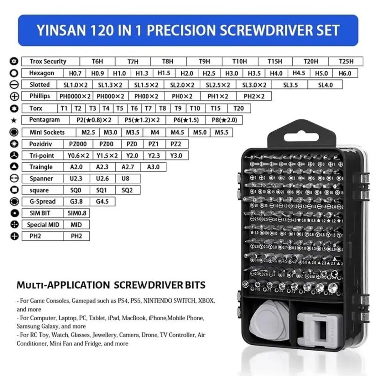 115 In 1 Precision Screwdriver Set, Super Durable Mini Professional Magnetic Repair Tool Kit, Small Screwdriver For Phone, Computer, Watch, Laptop, Macbook, Eyeglass, Electronic