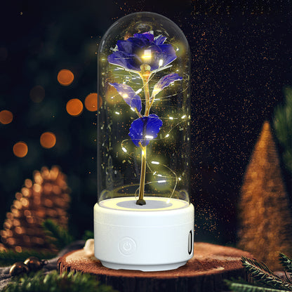 Creative 2 In 1 Rose Flowers LED Light And Bluetooth-compatible Speaker Valentine&