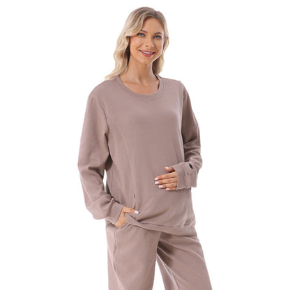 European And American Autumn And Winter Pregnant Women Long Sleeve Nursing Hoodie