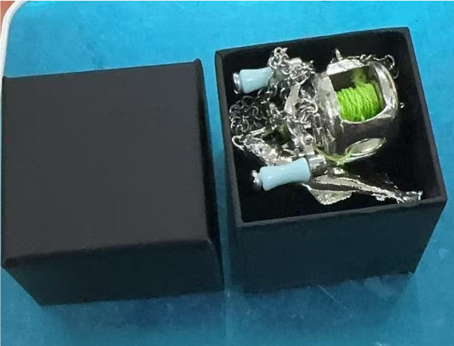 Luxury Fishing Reel Necklace Rotatable Detachable Fishing Reel Ring Exquisite Silver Men Neck Pendant Versatile Jewelry