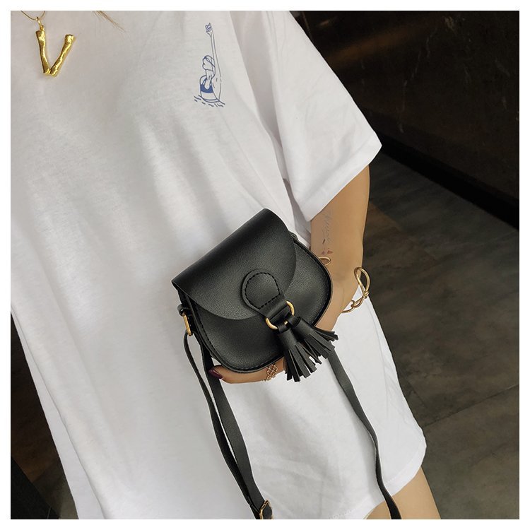 Casual One-Shoulder Small Satchel Tassel Girls Children&