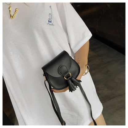 Casual One-Shoulder Small Satchel Tassel Girls Children&