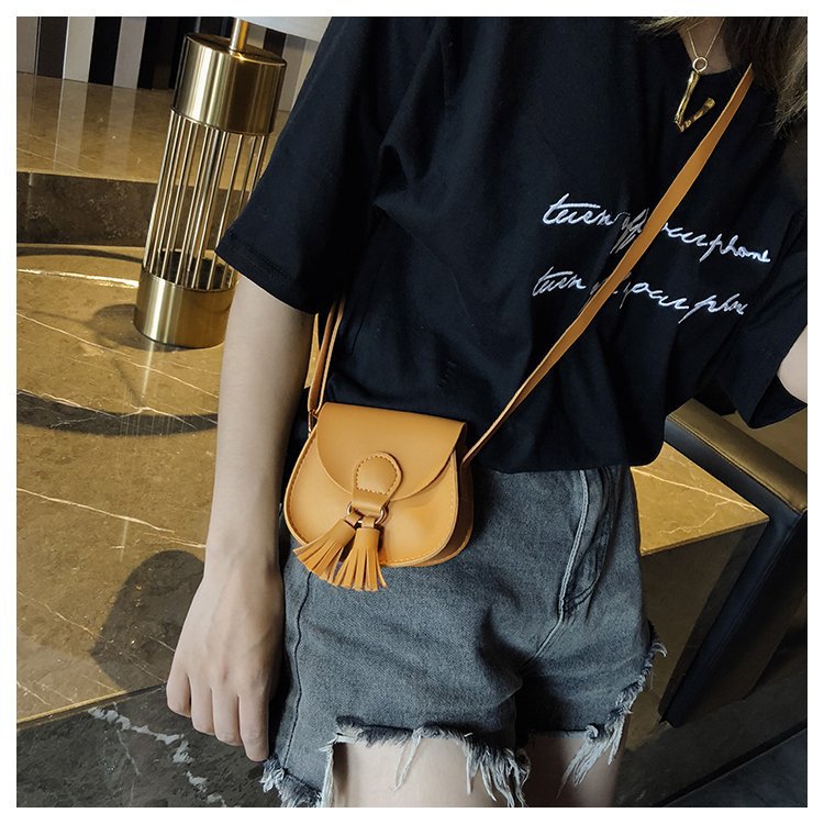 Casual One-Shoulder Small Satchel Tassel Girls Children&