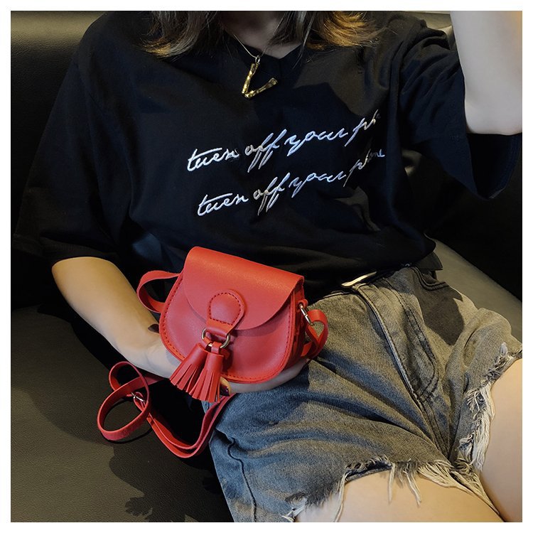 Casual One-Shoulder Small Satchel Tassel Girls Children&