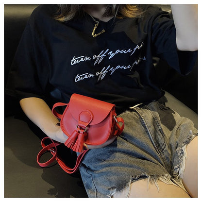 Casual One-Shoulder Small Satchel Tassel Girls Children&