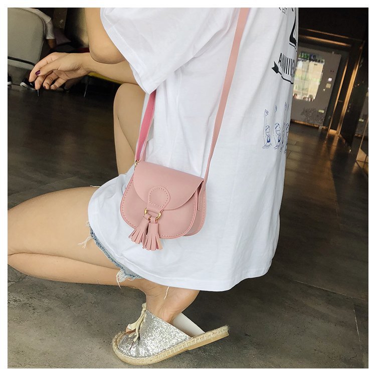 Casual One-Shoulder Small Satchel Tassel Girls Children&