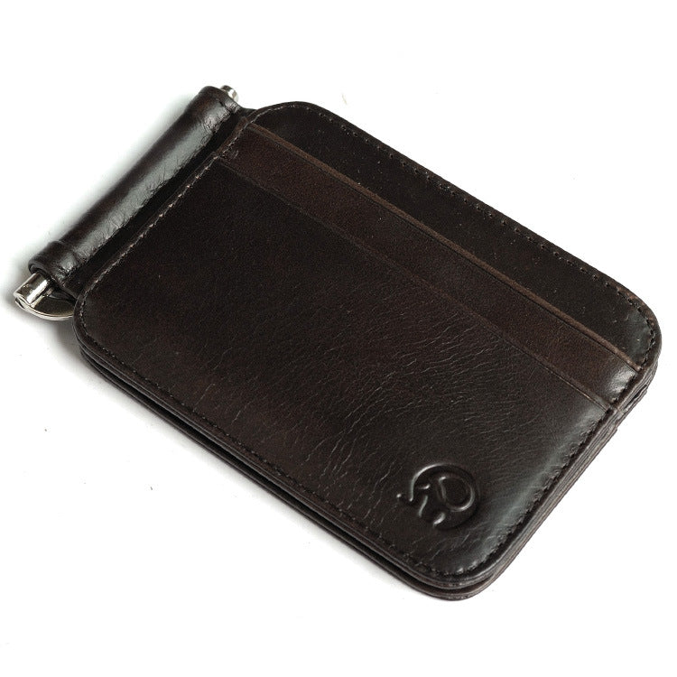 Small Round Elephant Leather Card Holder