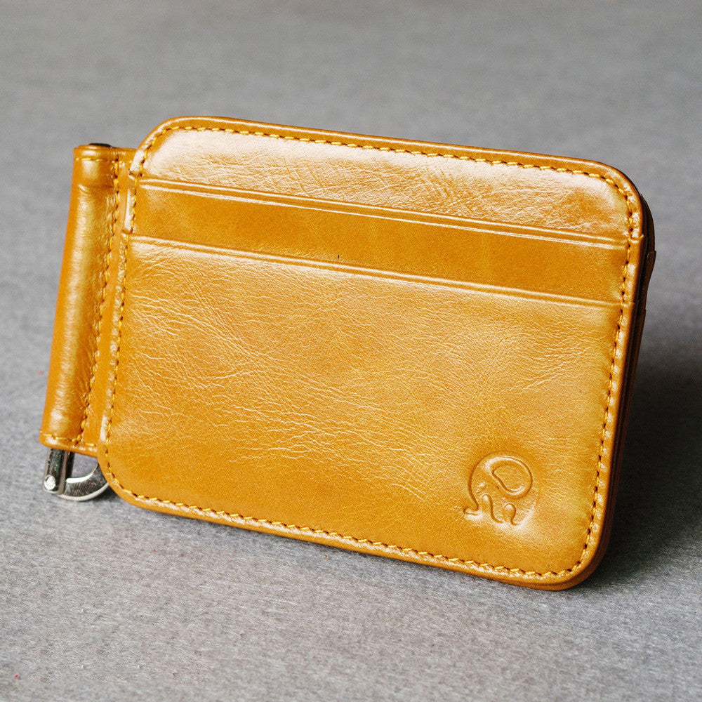 Small Round Elephant Leather Card Holder