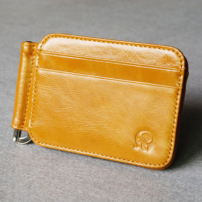 Small Round Elephant Leather Card Holder