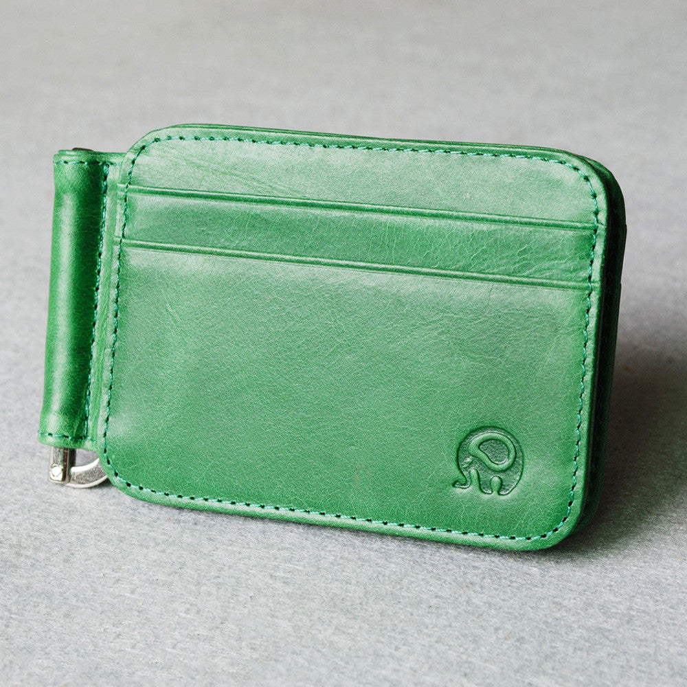 Small Round Elephant Leather Card Holder