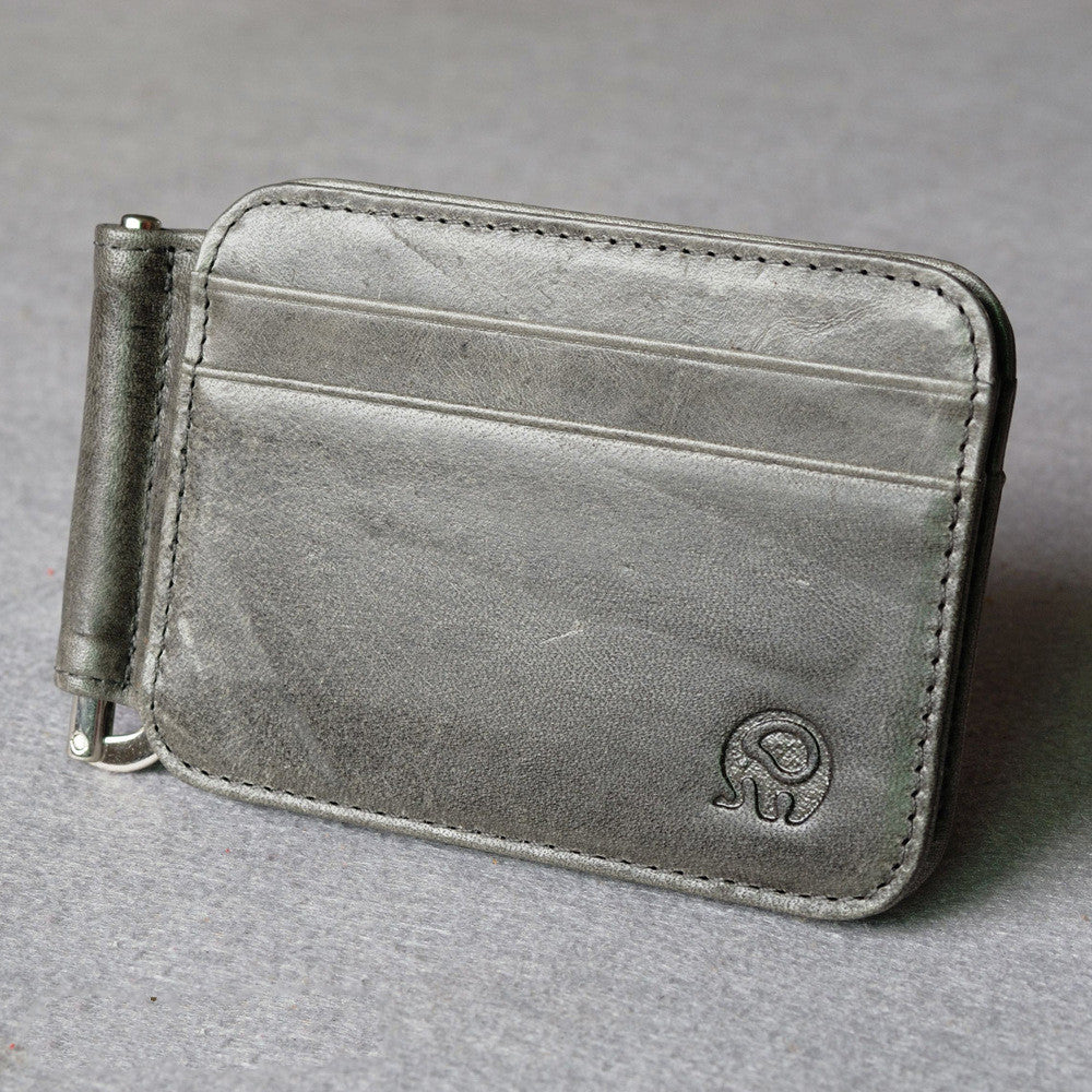 Small Round Elephant Leather Card Holder