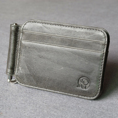 Small Round Elephant Leather Card Holder