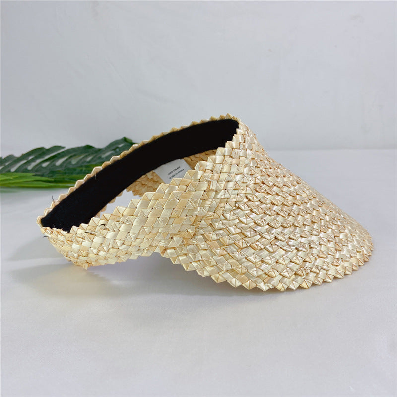 Net Red Hand-Woven Wheat Straw Empty Straw Hat Female Summer