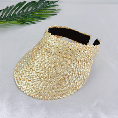 Net Red Hand-Woven Wheat Straw Empty Straw Hat Female Summer