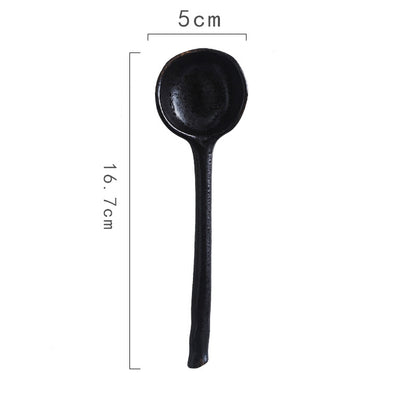 Japanese Ceramic Spoon Creative Long Handle Spoon Household Spoon Small Soup Spoon Korean Cute Rice Spoon