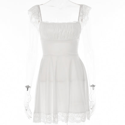 Autumn Fashion Lace-up Backless Frilly Skirt