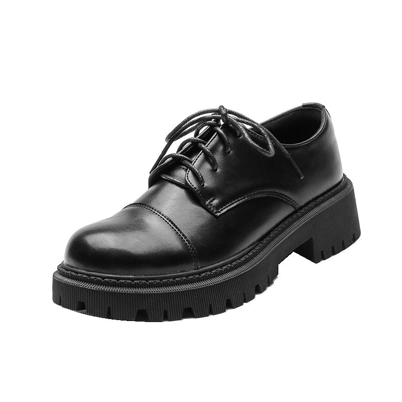 Solid Color Versatile Retro Slip-on Platform Women&