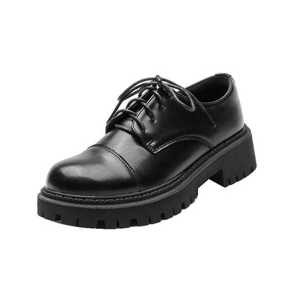 Solid Color Versatile Retro Slip-on Platform Women&