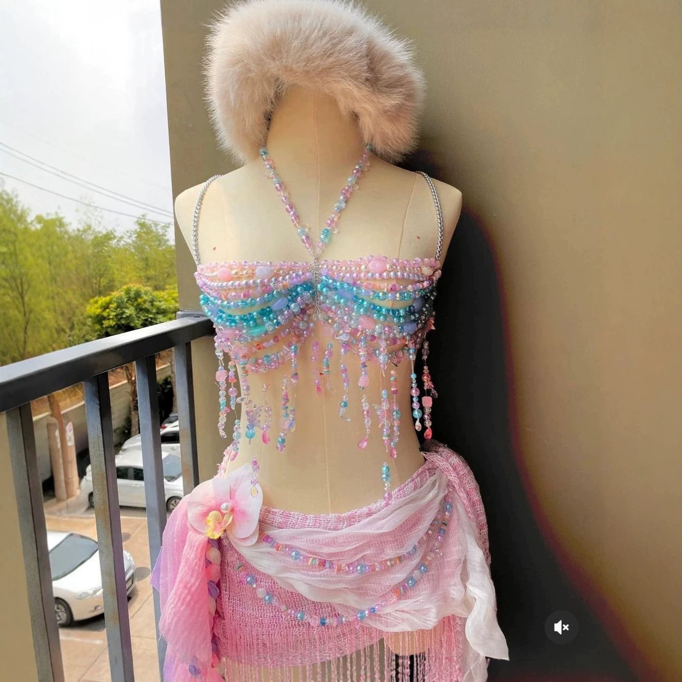 Multi-layer Colorful Bead Choker Versatile Vest Body Chain