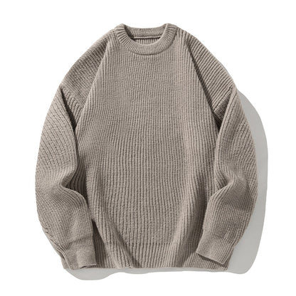 Thickened Chunky-Knit Crew-Neck Sweater For Men