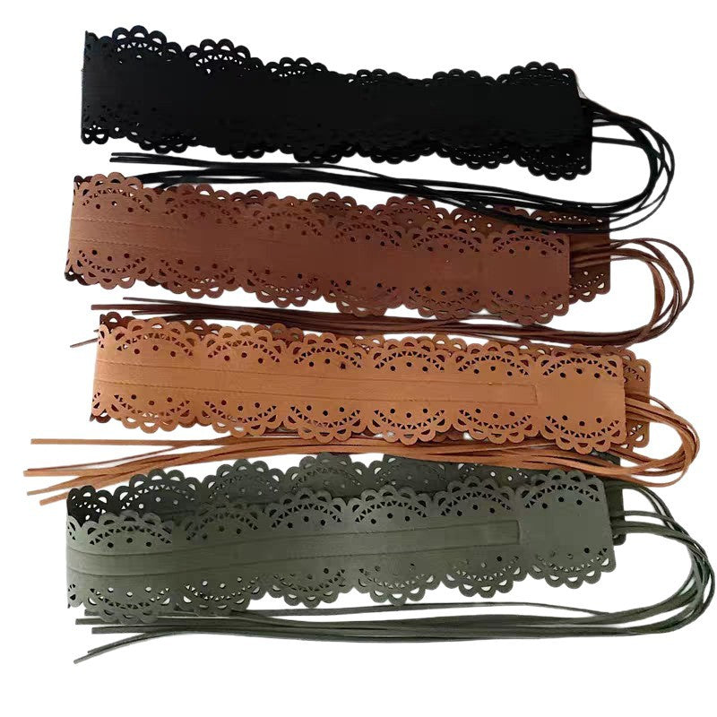 Fashionable All-Match Lace Fringe Strap Wide Waist Cincher