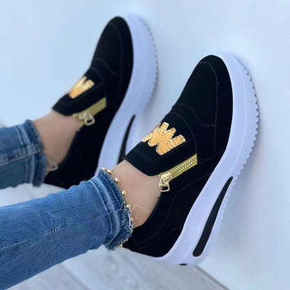 Large Size Sports Shoes Flat Solid Color Women&