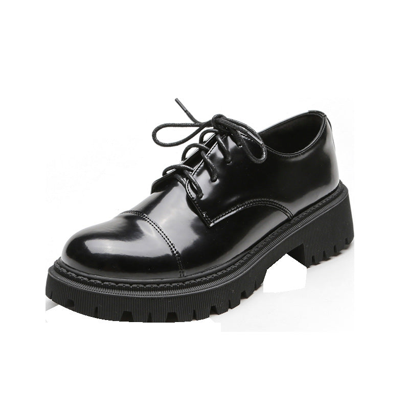 Solid Color Versatile Retro Slip-on Platform Women&
