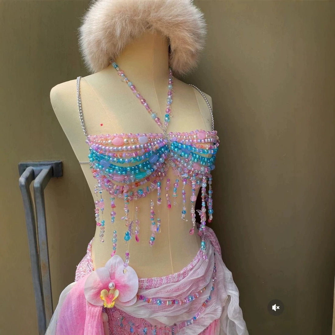 Multi-layer Colorful Bead Choker Versatile Vest Body Chain