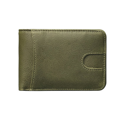 Oil-waxed Leather US Dollar Clip Card Holder