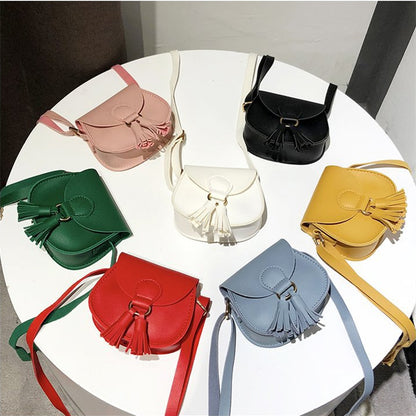Casual One-Shoulder Small Satchel Tassel Girls Children&