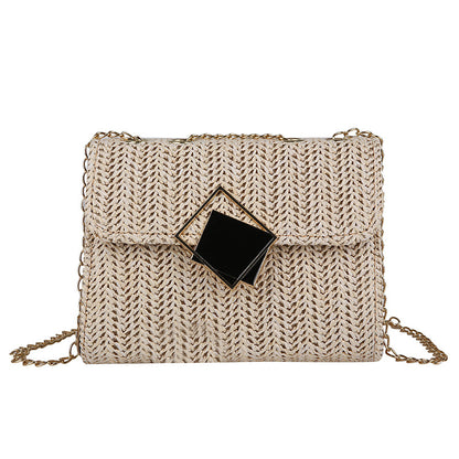 Fashionable ShoulderCrossbody Bag For Women, Korean-Style Small Square Bag With Chain