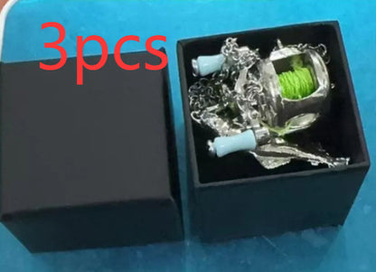 Luxury Fishing Reel Necklace Rotatable Detachable Fishing Reel Ring Exquisite Silver Men Neck Pendant Versatile Jewelry