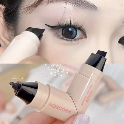 Waterproof Double-Wing Integrated Eyeliner Stamp - Sweat Proof &amp; Long Lasting Easy to Use for Beginners Lazy Makeup Stencil