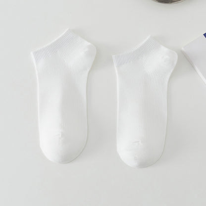 Solid Color Breathable Sweat Absorbing Simple Low-cut Polyester Boat Socks
