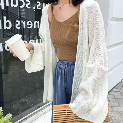 Retro Casual Thin Long-Sleeve Knitted Cardigan