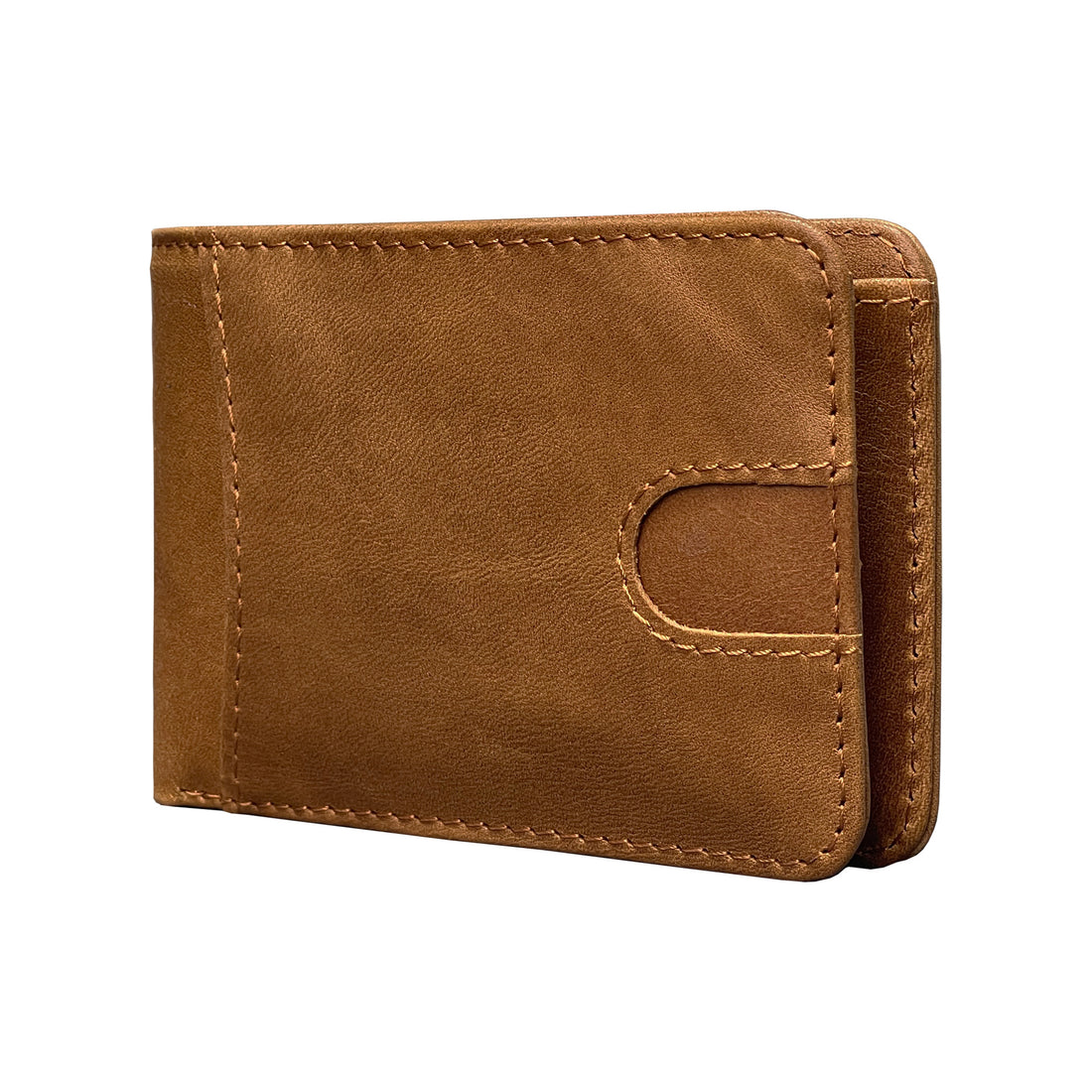 Oil-waxed Leather US Dollar Clip Card Holder