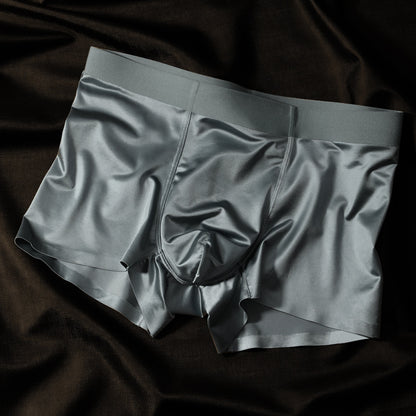Comfortable And Healthy 10A Antibacterial Mulberry Silk Crotch High-Elastic Seamless Waistband Boxer Briefs