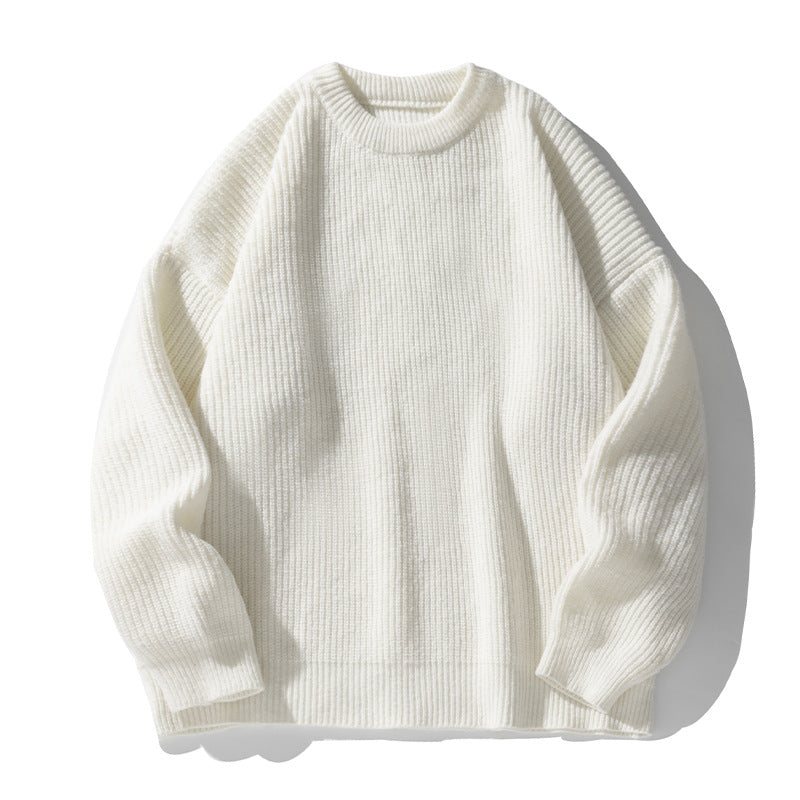 Thickened Chunky-Knit Crew-Neck Sweater For Men