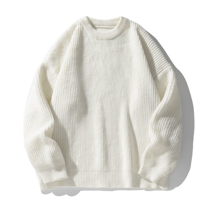 Thickened Chunky-Knit Crew-Neck Sweater For Men