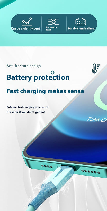 Liquid Flexible Glue With Light Mobile Phone Charging Fast Charge Data Cable