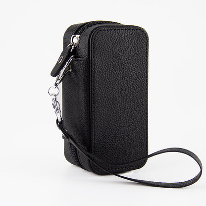 Storage Bag With Lychee Pattern Leather Cover