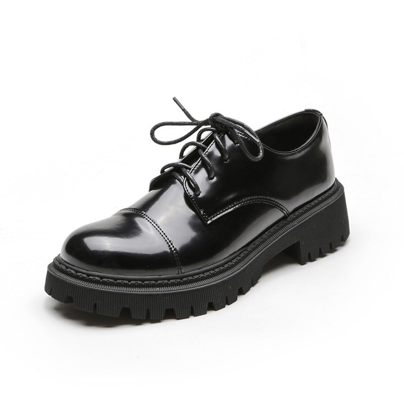 Solid Color Versatile Retro Slip-on Platform Women&